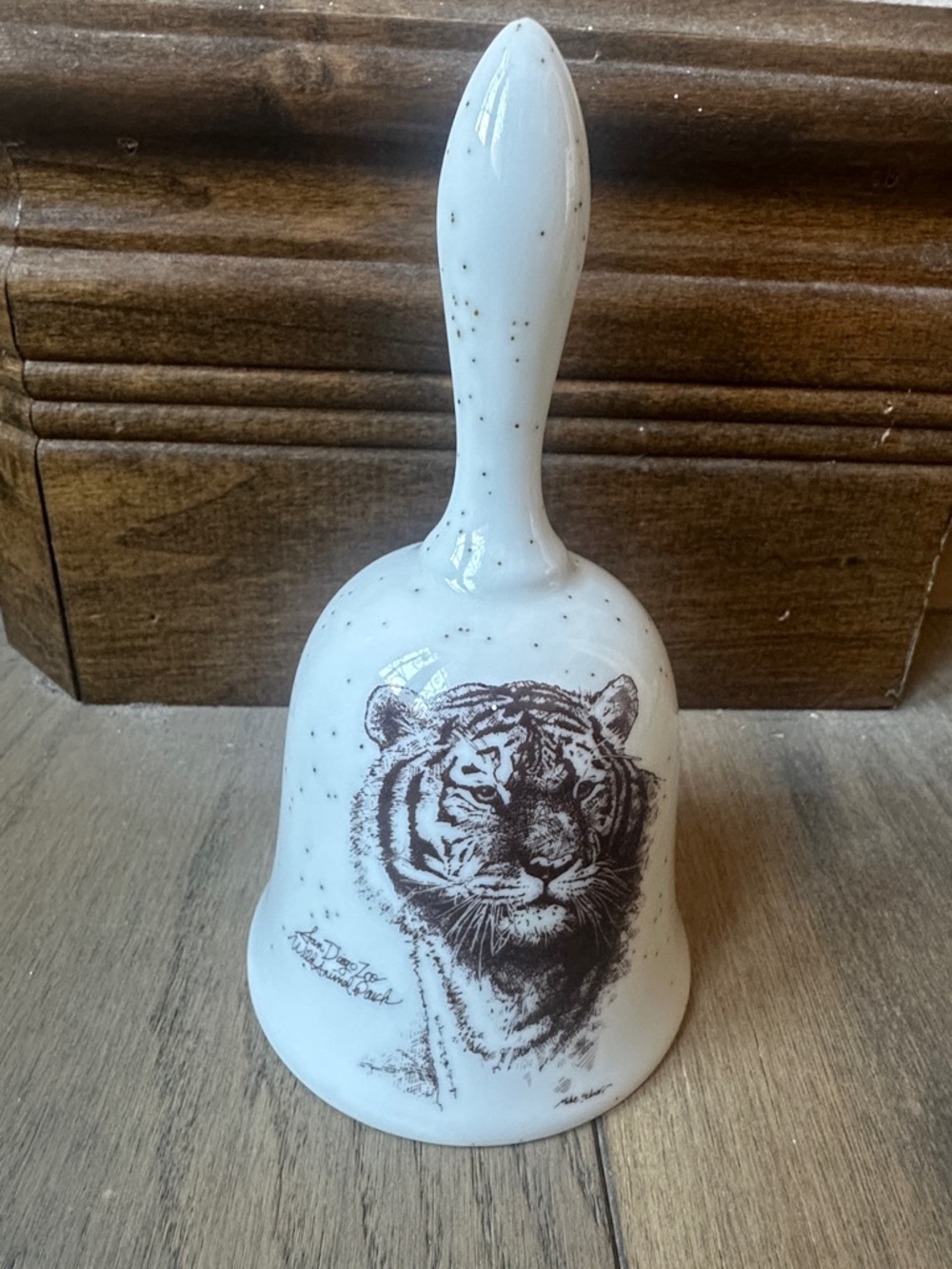 Vintage San Diego Zoo Wild Animal Park Ceramic Tiger Bell Japan Mike Schaur